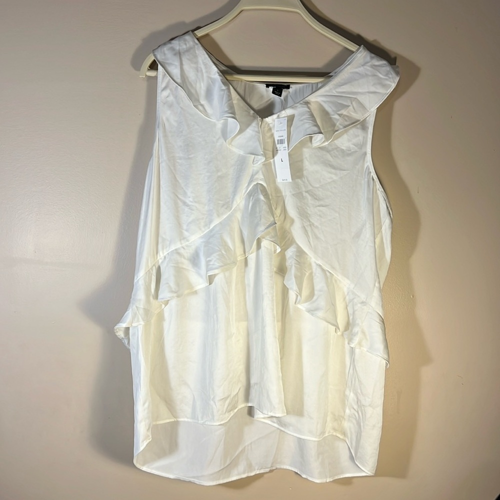NWT Ann Taylor Dressy Ruffled Tank Size L
